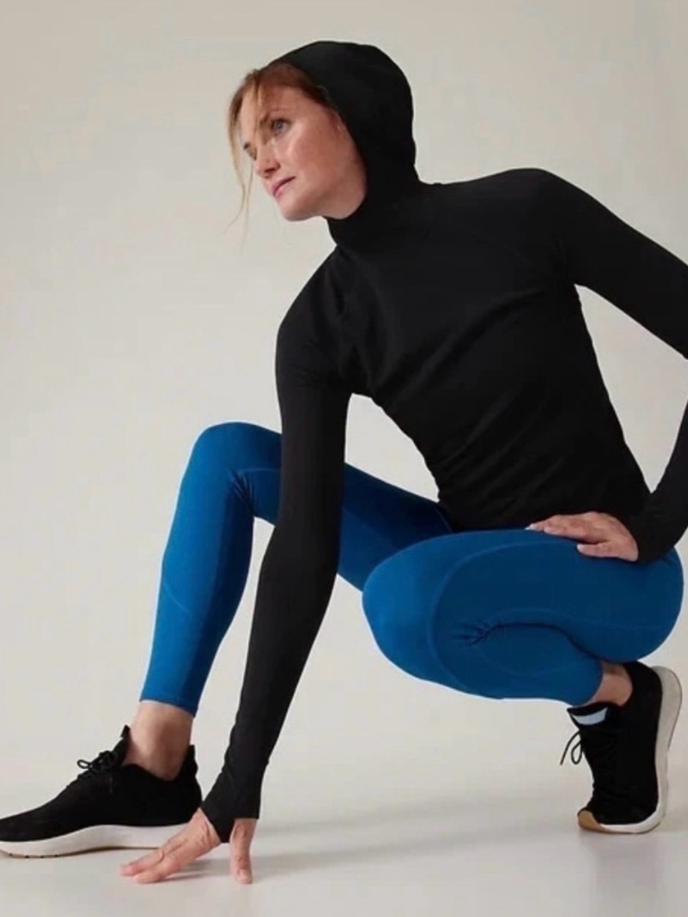 Atheleta Black Flurry Seamless Women's Hooded Pullover Size M NWT
